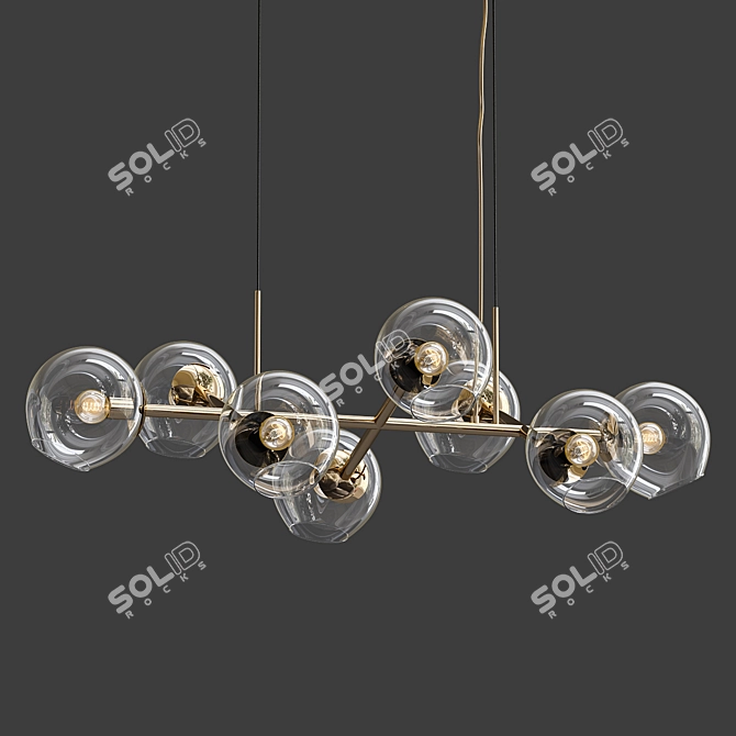 Stunning Staggered Glass Chandelier 3D model image 1
