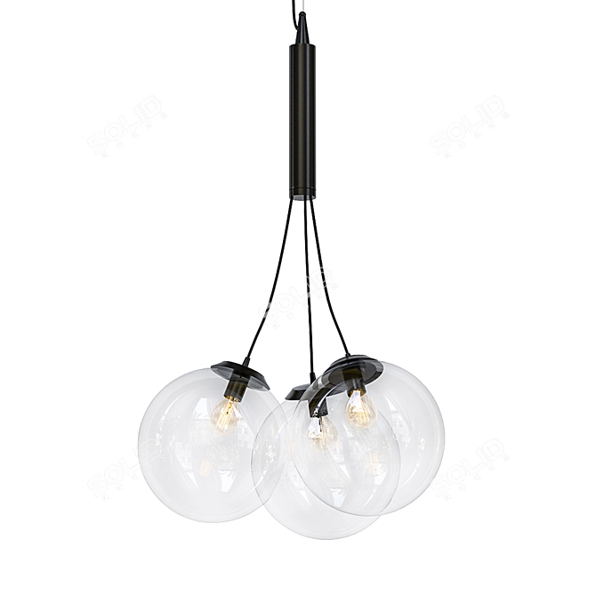 Mandalay Black Metal Pendant 3D model image 1