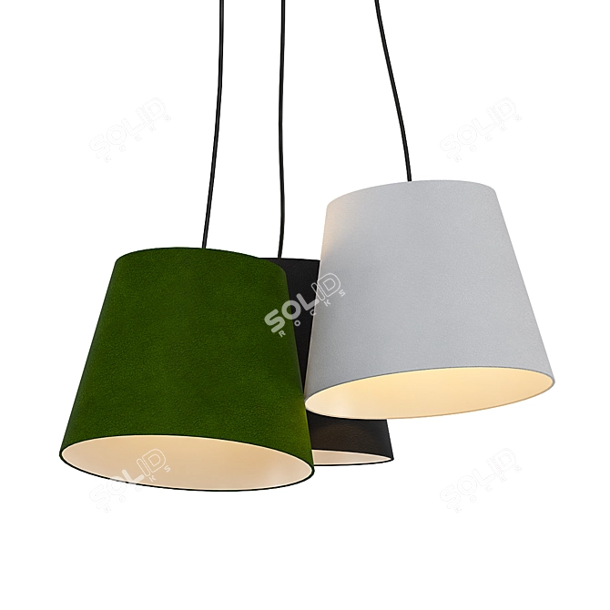 Cristobal Triple Pendant Light 3D model image 1
