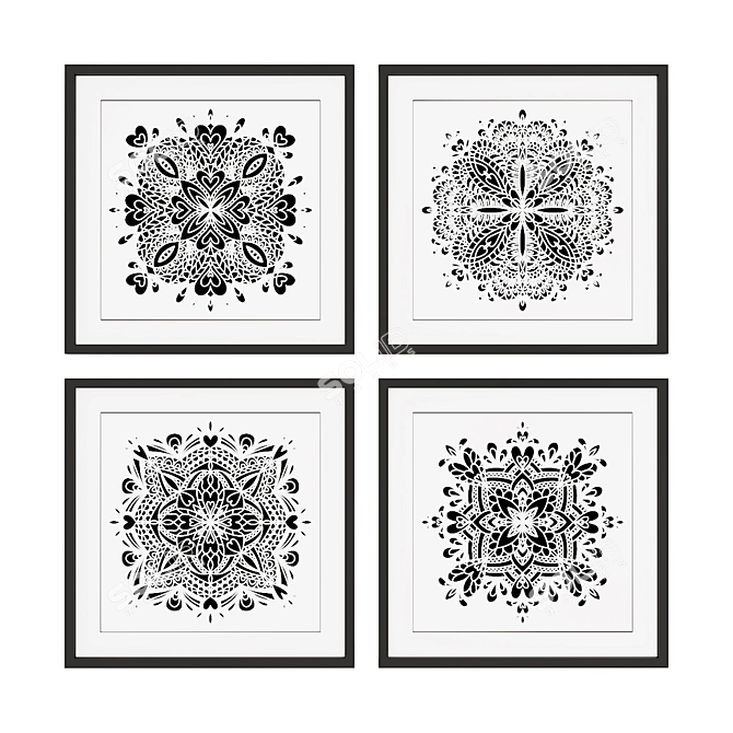 Mystical Mandala Picture Set 3D model image 1