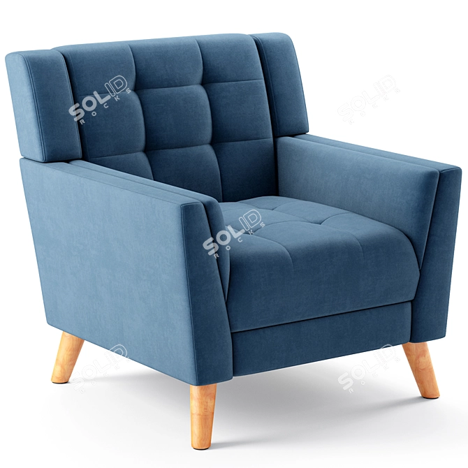 Stylish Alisa Mid Century Armchair 3D model image 1