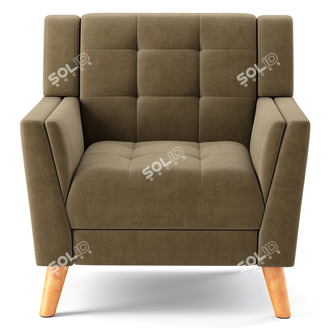 Stylish Alisa Mid Century Armchair 3D model image 3