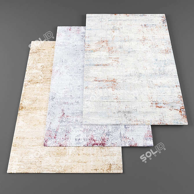 Diverse Set of 3 Carpets 3D model image 1