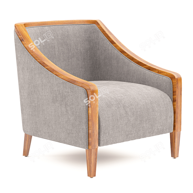 Title: Sleek Recessed Tub Chair 3D model image 1