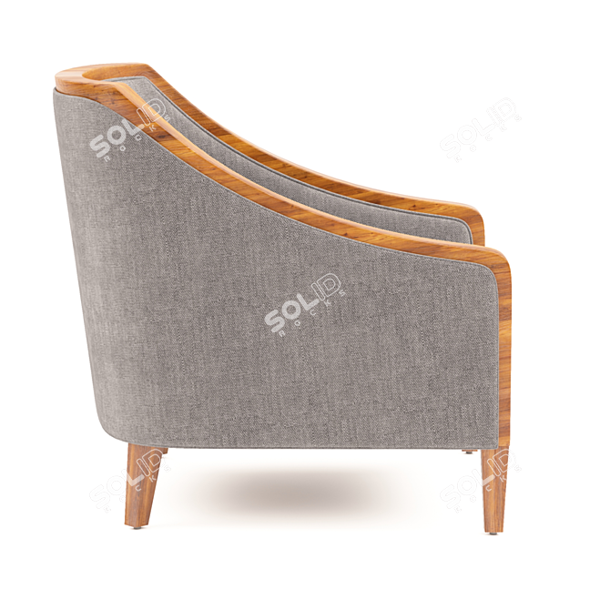 Title: Sleek Recessed Tub Chair 3D model image 3