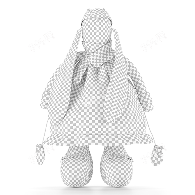  Handcrafted Tilda Doll - Unique Artwork 3D model image 5