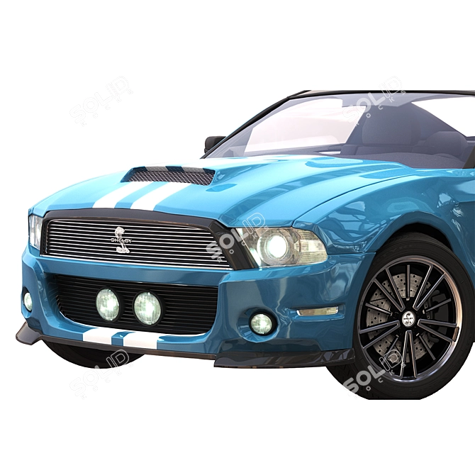 Ford GT500 Sport Blue 3D Model 3D model image 2