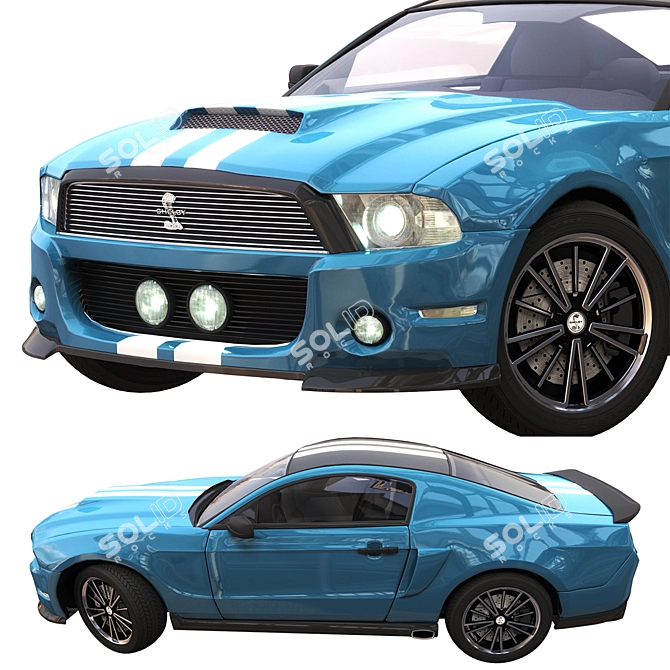 Ford GT500 Sport Blue 3D Model 3D model image 5