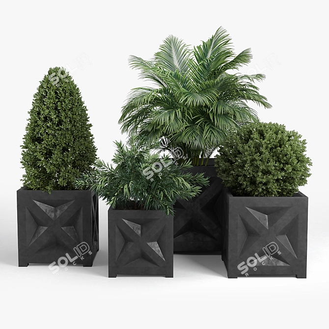 Panel Planter Blooms 3D model image 3