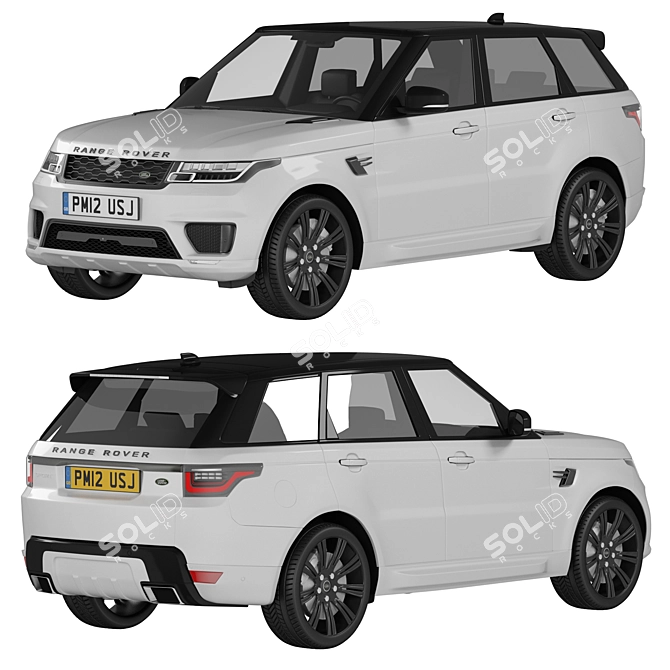 Powerful and Dynamic: Range Rover Sport 2021 3D model image 1