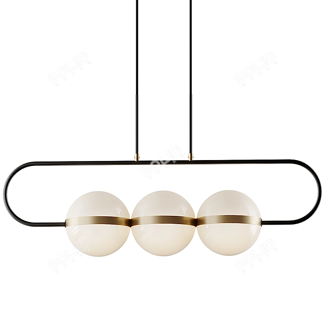 Elegant Tagliato LED Chandelier 3D model image 2