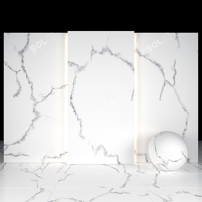 Alabama White Marble: Elegant Tiles & Slabs 3D model image 1