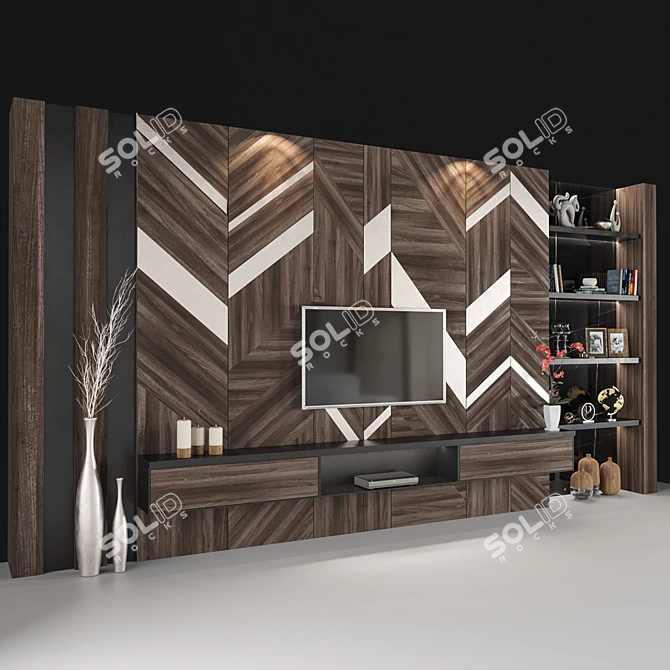 Versatile TV Wall Design 3D model image 3
