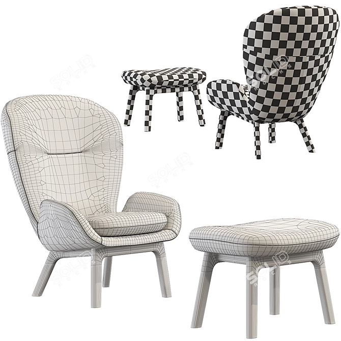 Sebastian Herkner Rolf Benz 594: Sophisticated Armchair 3D model image 5