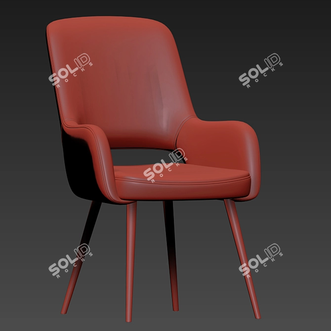 Sebastian Upholstered Dining Chair Set 3D model image 4