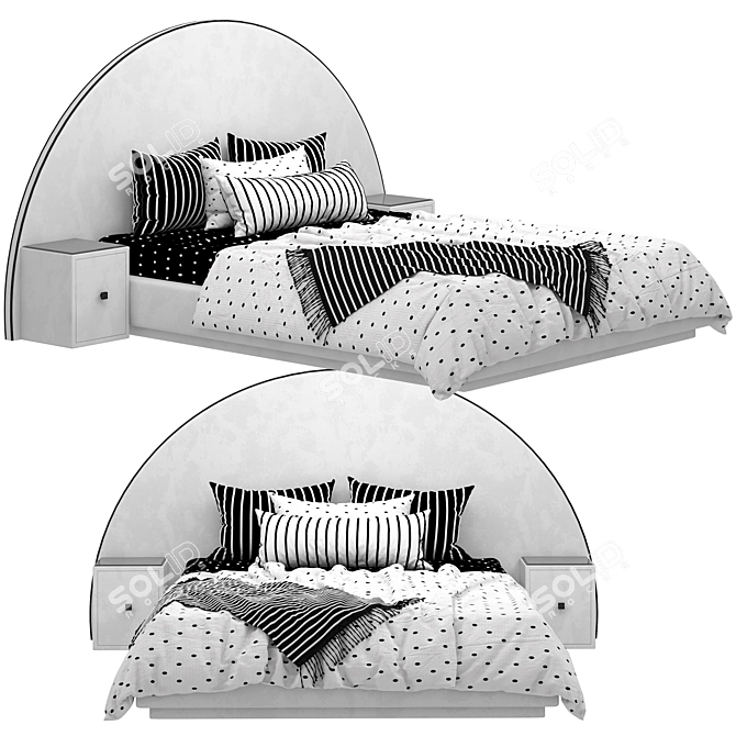 Modern Bed Design: 3D Max & OBJ Formats 3D model image 1