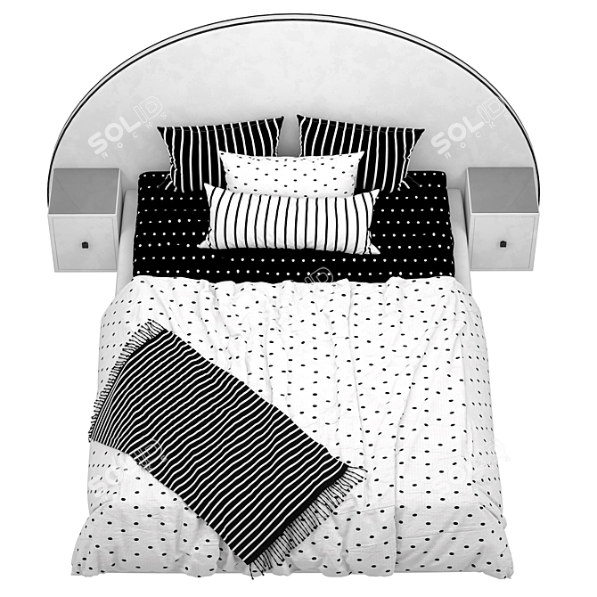 Modern Bed Design: 3D Max & OBJ Formats 3D model image 3