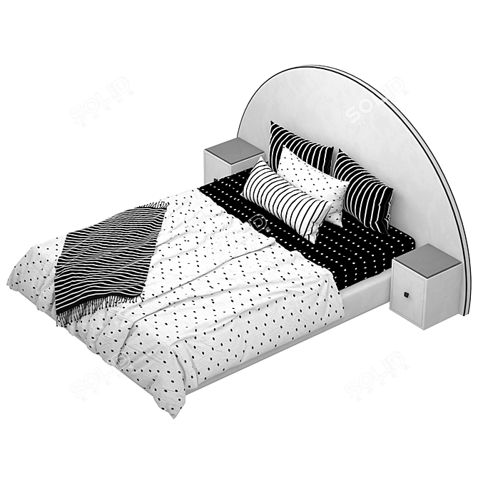 Modern Bed Design: 3D Max & OBJ Formats 3D model image 4