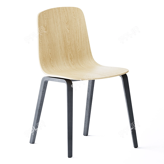 Stylish Wooden Chair: Aavo 3D model image 1