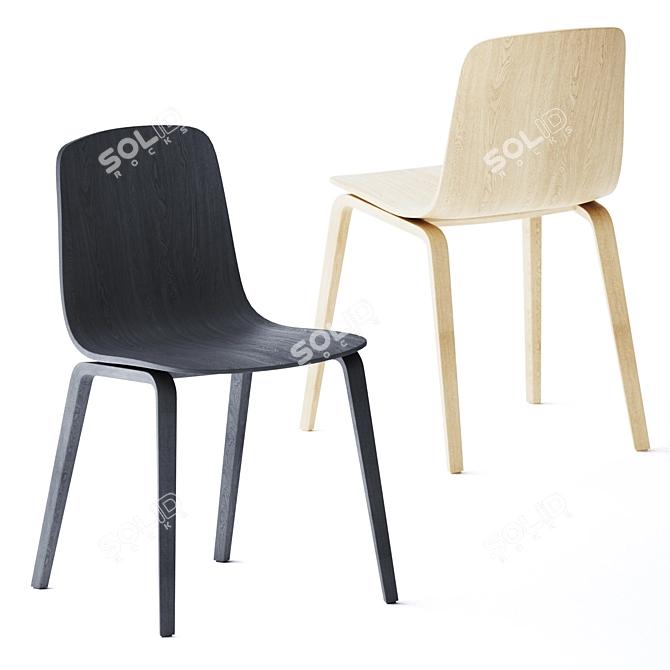 Stylish Wooden Chair: Aavo 3D model image 2