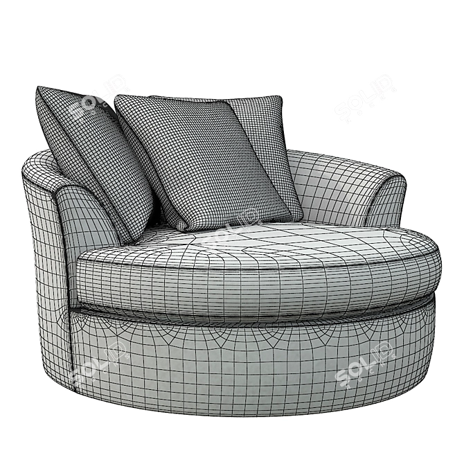 Modern Round Chair 3D model image 2