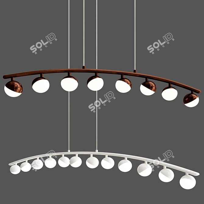 Harmonious Glow: Choir LED Pendant Light 3D model image 3