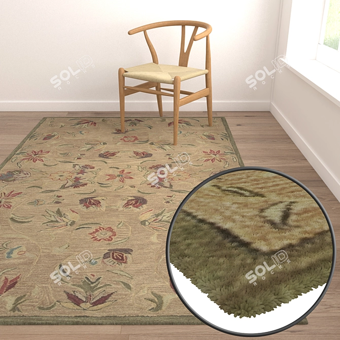 High-Quality Carpet Set - 3 Variants 3D model image 5