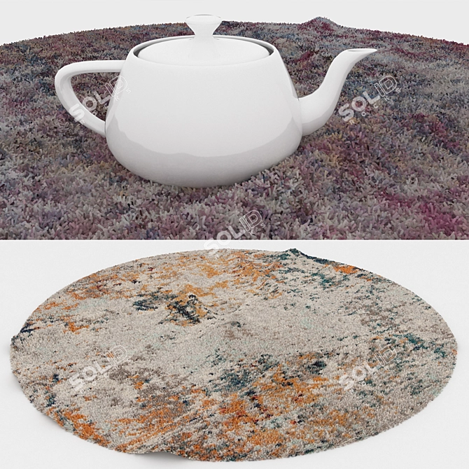 Round Carpets Set 182: Versatile and Realistic 3D Rug Collection 3D model image 3