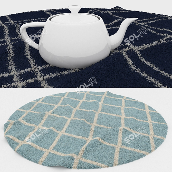Round Carpets Set: Versatile and Detailed 3D model image 3