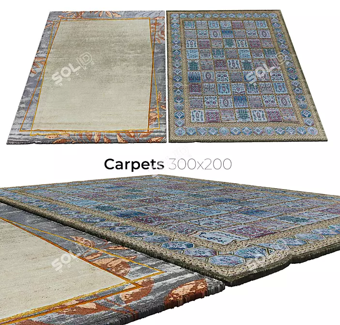 Stylish Interior Carpets 3D model image 1