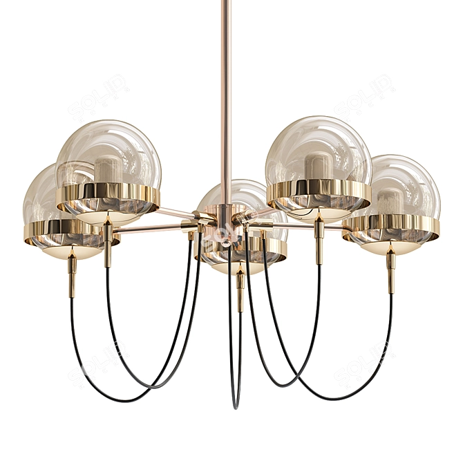 Glittering Glass Orb Chandelier 3D model image 1