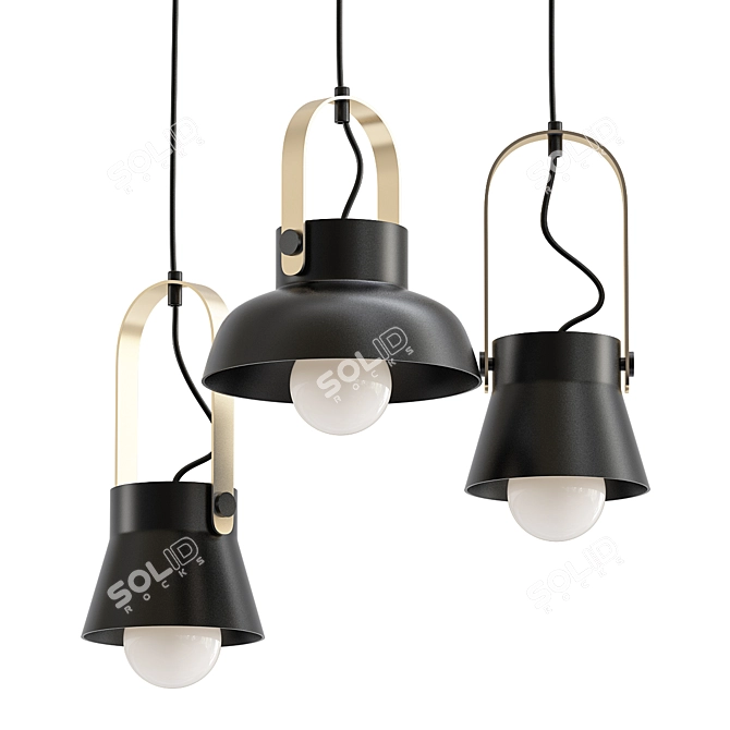 Sleek Skandi Pendant Light 3D model image 1