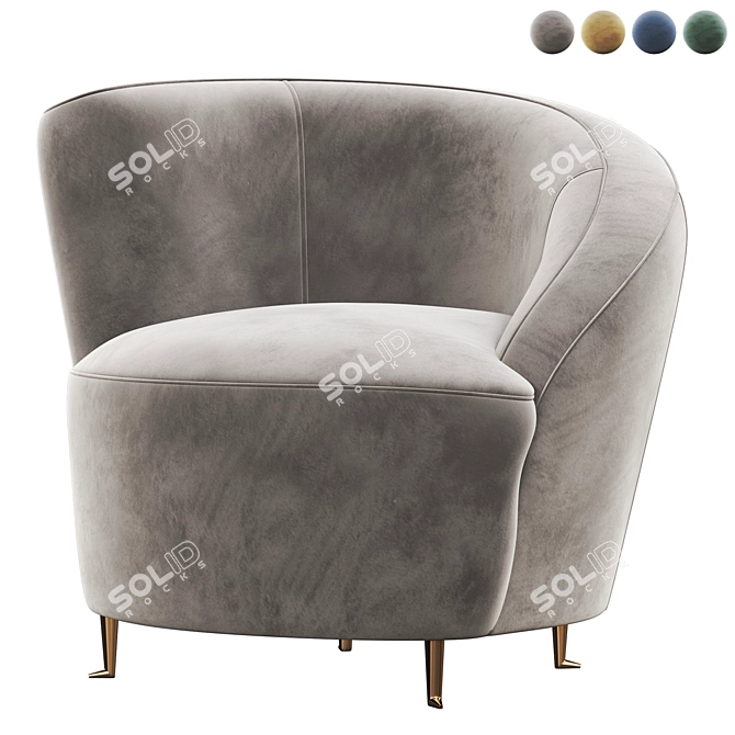 Sleek Eichholtz Khan Armchair 3D model image 1