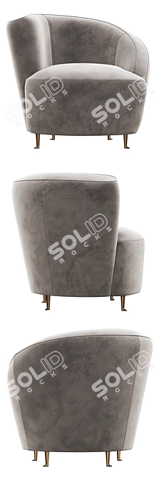 Sleek Eichholtz Khan Armchair 3D model image 2