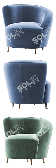 Sleek Eichholtz Khan Armchair 3D model image 4