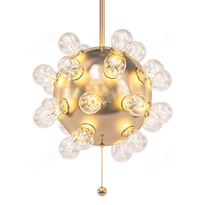 Italian Bronze Sputnik Chandelier 3D model image 1