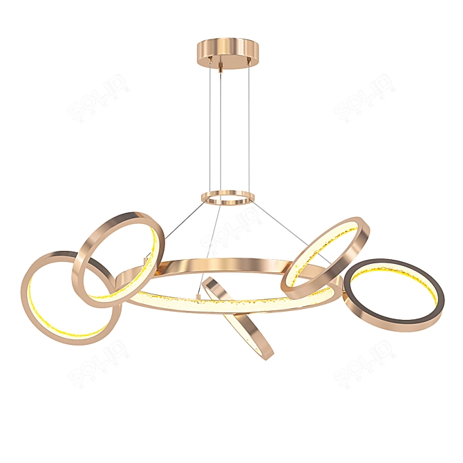 Modern LED Pendant Light with Rotating Rings 3D model image 1