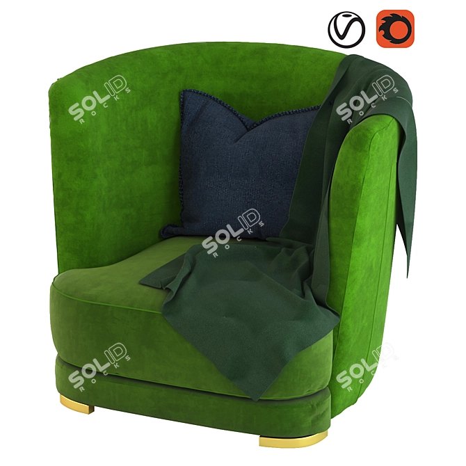 Elegant Vinita Sofa: Luxurious & Stylish 3D model image 3