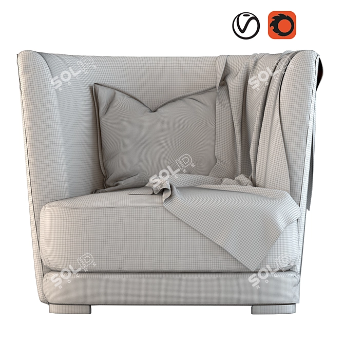 Elegant Vinita Sofa: Luxurious & Stylish 3D model image 4