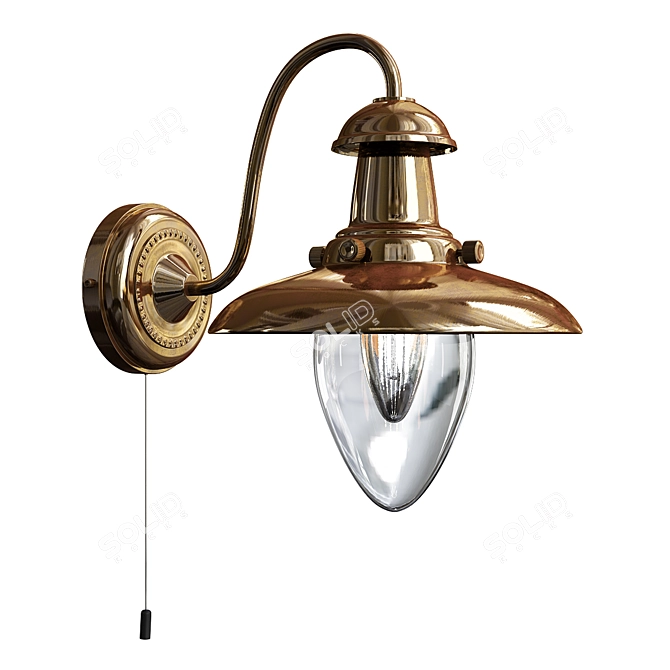 Nautical Fisherman Art Lamp 3D model image 1