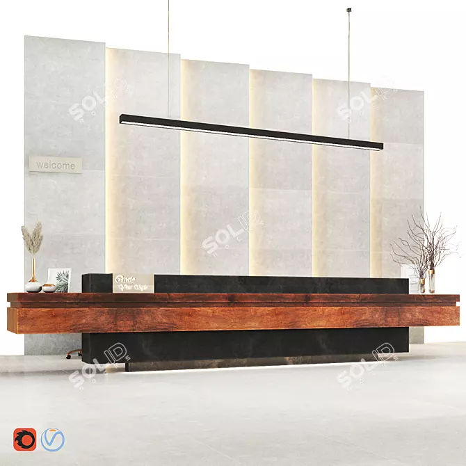 Modern Reception Desk: Stylish and Functional 3D model image 1