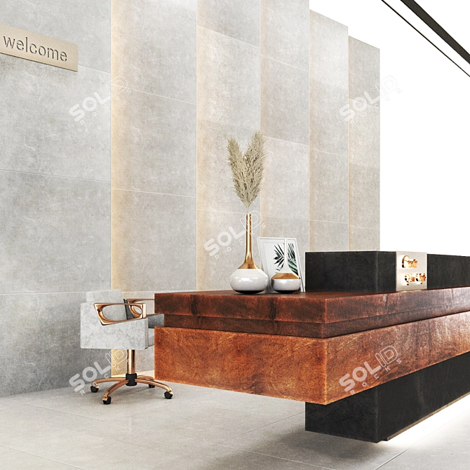 Modern Reception Desk: Stylish and Functional 3D model image 2