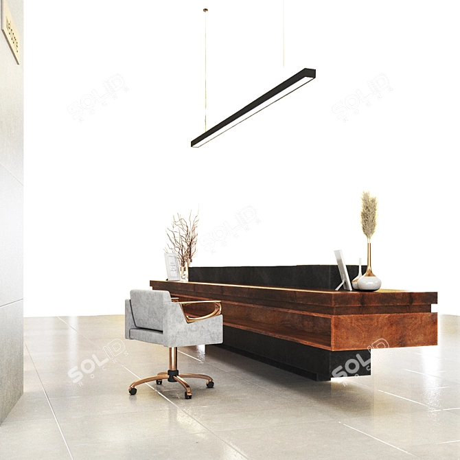 Modern Reception Desk: Stylish and Functional 3D model image 3