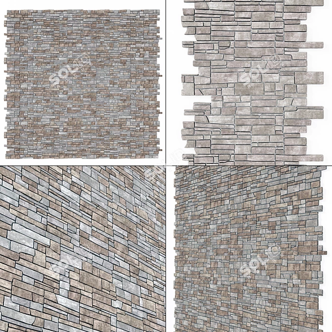 Wall Stone Clinker Panel - Versatile and High-Quality! 3D model image 2