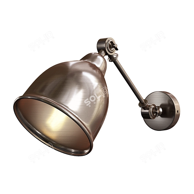 Elegant Bronze Art Lamp 3D model image 1