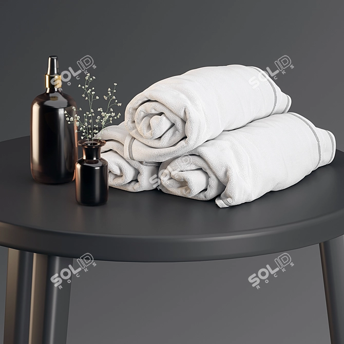 Elegant Bath Décor Set 3D model image 1