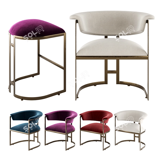 Anouka Hamilton Conte Chair: Elegant and Comfortable 3D model image 4