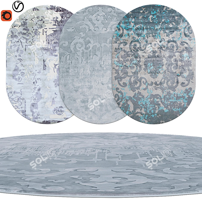 Elegant Oval Rugs | Versatile Home Décor 3D model image 1