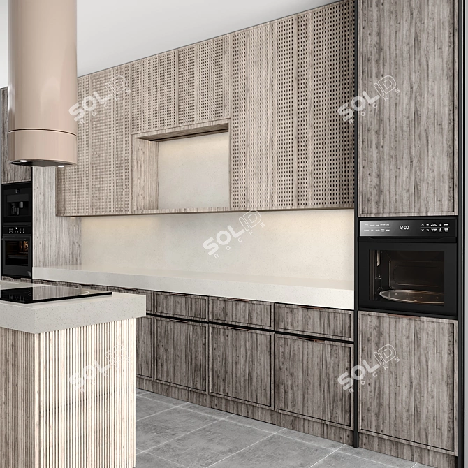 Modular Kitchen 3D Model 3D model image 3