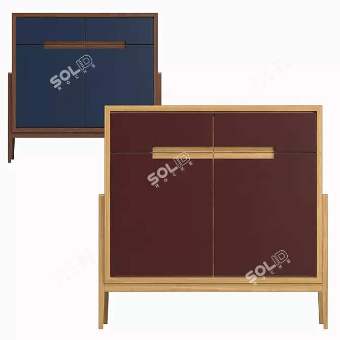 Compact COMO Chest of Drawers, 80x40x78 cm 3D model image 1